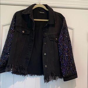 Fab’rik black sequin Jean jacket